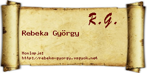 Rebeka György névjegykártya